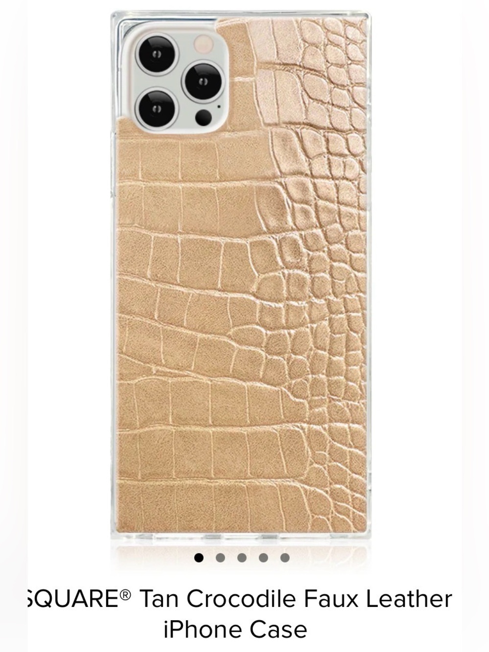 FLAUNT SQUARE Tan crocodile faux leather iPhone case
iPhone 15 pro max